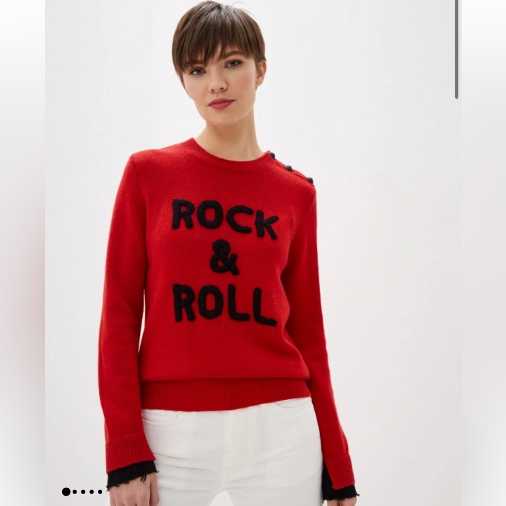 Zadig & Voltaire - Delly C Rock Sweater In Passion Rock & Roll Cashmere Xs